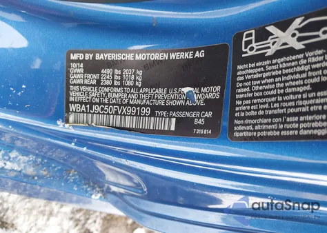 2015 BMW M235 xDrive z USA, uszkodzony, nr VIN WBA1J9C50FVX99199